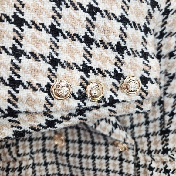 NEW GREAT JONES TAN/CREAM/BLACK PLAID HOUNDSTOOTH BLAZER LARGE MSRP $225 - Picture 9 of 16
